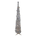 Northlight Pre-Lit Silver Pre-Decorated Pop-Up Artificial Christmas Tree - 6'