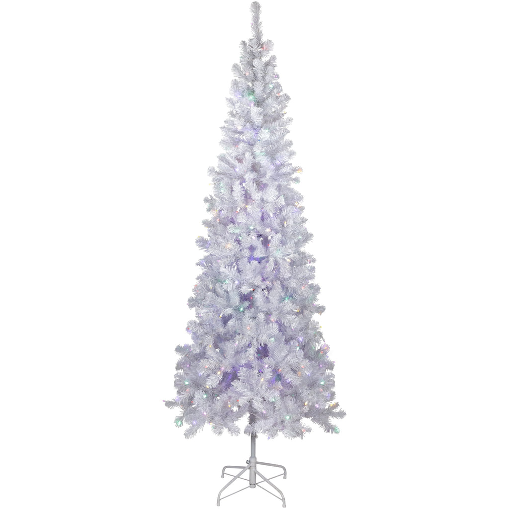 Northlight 7.5' Prelit Artificial Christmas Tree White Winston Pine - Multi LED Lights