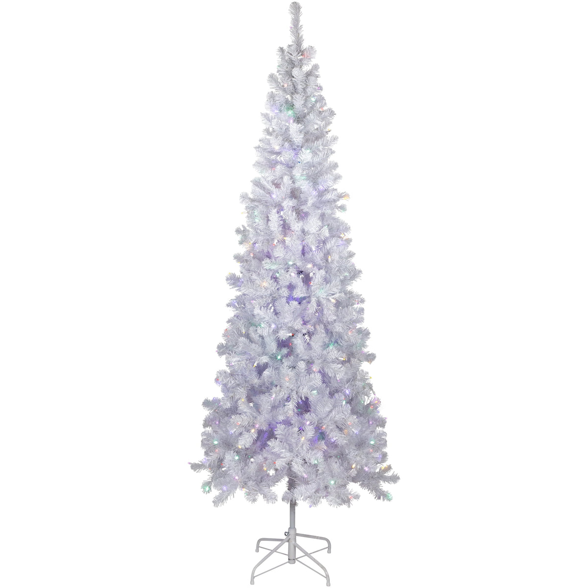 Northlight 7.5' Prelit Artificial Christmas Tree White Winston Pine - Multi LED Lights