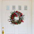 Northlight Pre-Lit Plaid and Houndstooth Artificial Christmas Wreath - 24" - Warm White Lights