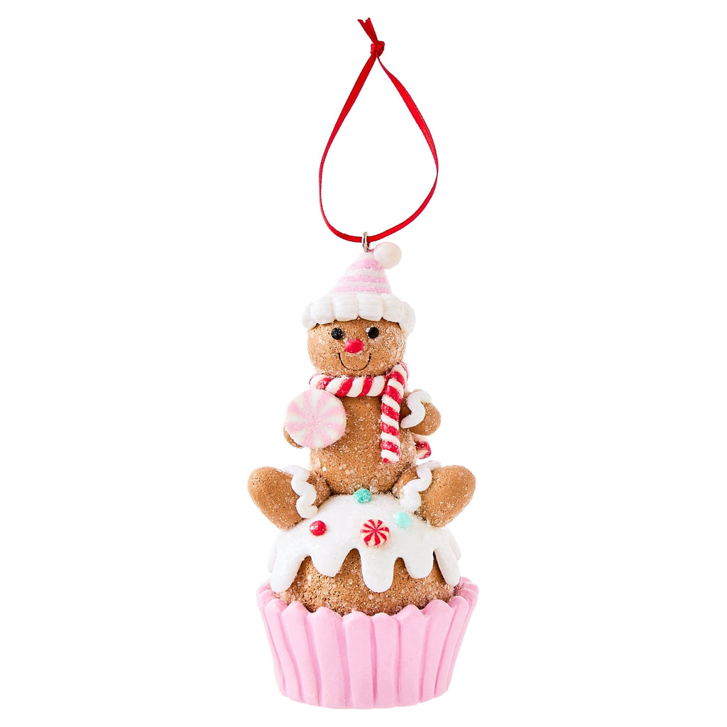 Multicolor Pastel Clay Dough Gingerbread Man Cupcake Christmas Ornament, 4.5", by Holiday Time