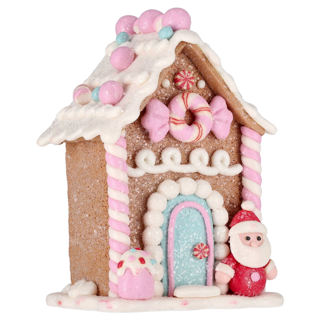 Clay Dough Gingerbread House with Santa Christmas Decoration, Multicolor, 5.3", by Holiday Time