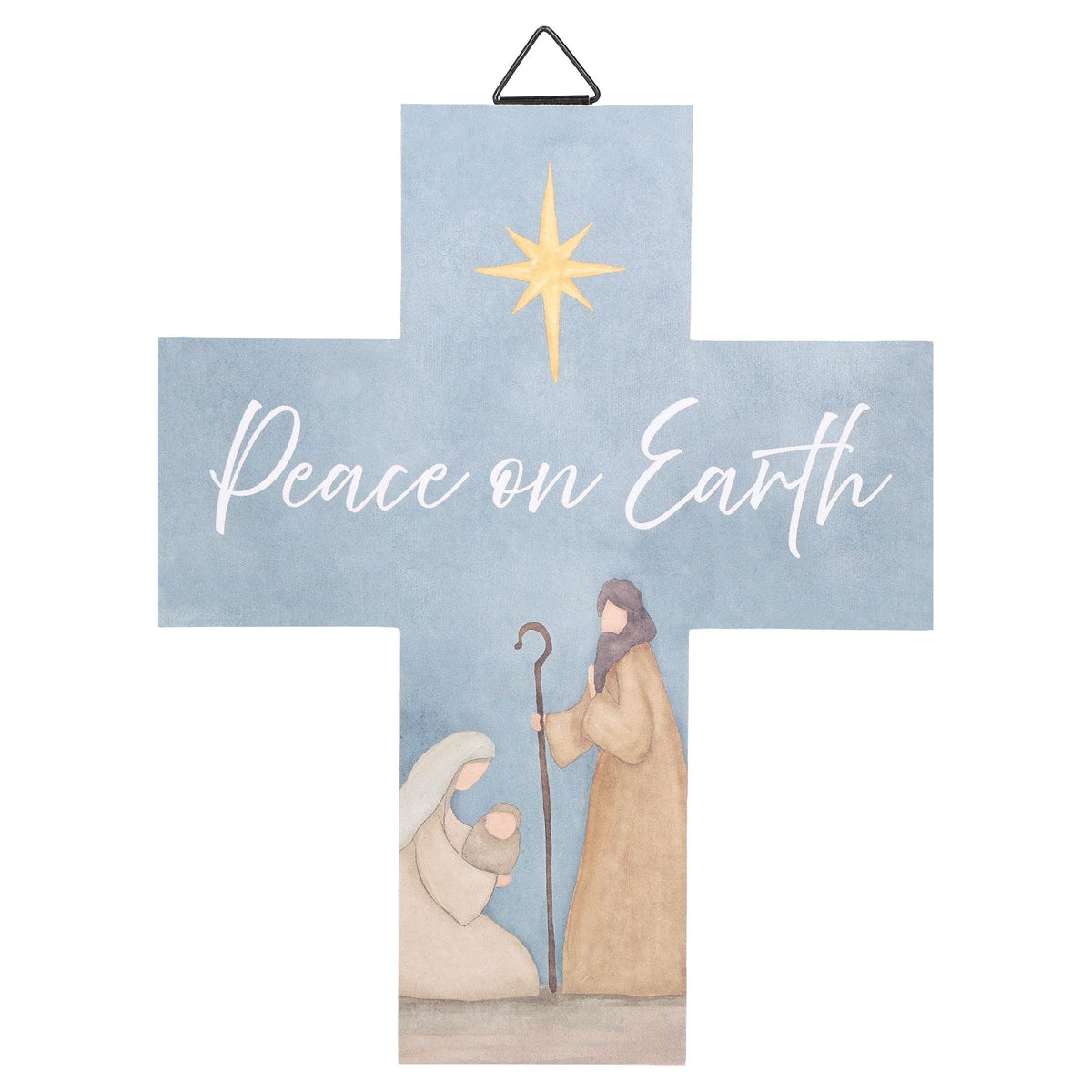 Peace on Earth Cross Christmas Wall Art, Multicolor, 9.8", by Holiday Time