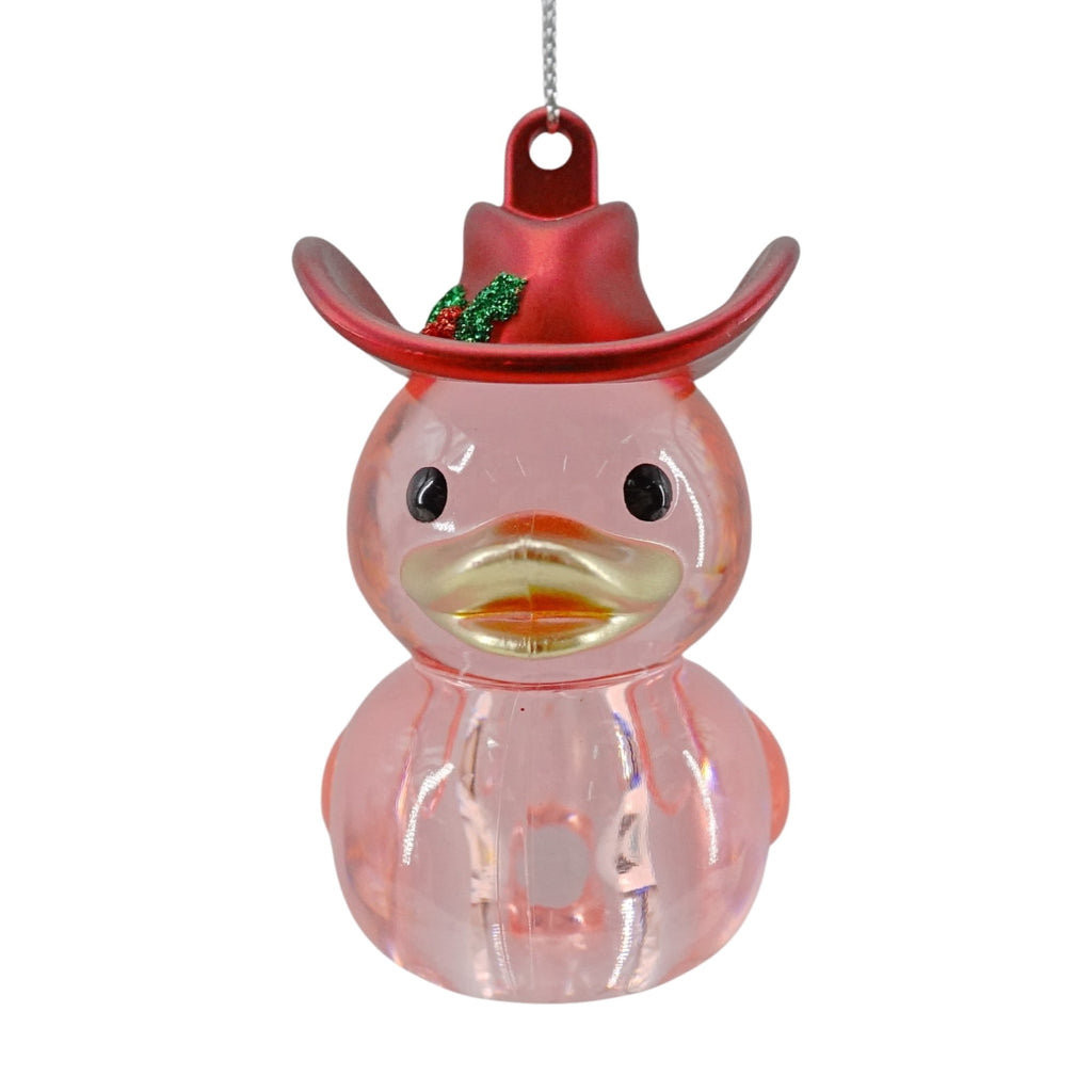 Pink Rubber Duckie with Cowboy Hat Christmas Ornament, 3", by Holiday Time