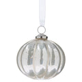 Silver Mercury-Style Glass Ribbed Christmas Ornament, 3.8", by Holiday Time