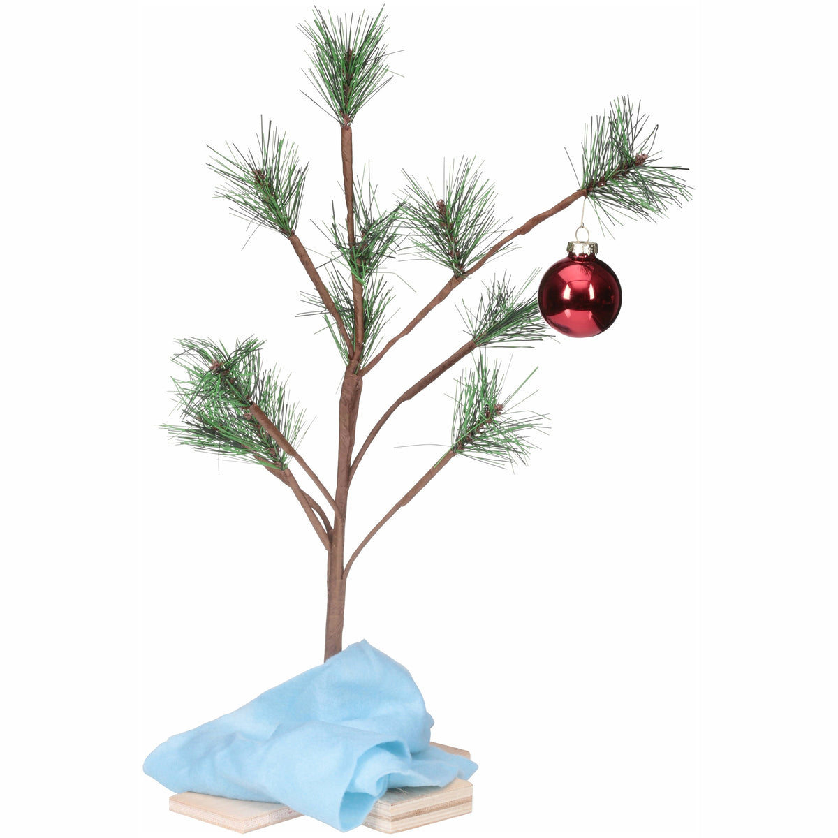 Peanuts Charlie Brown Assorted Colors Decorated Pine Christmas Trees, 1.5' (2 Count)