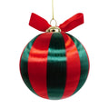 Red and Green Stripe Ball Christmas Ornament, 4", by Holiday Time