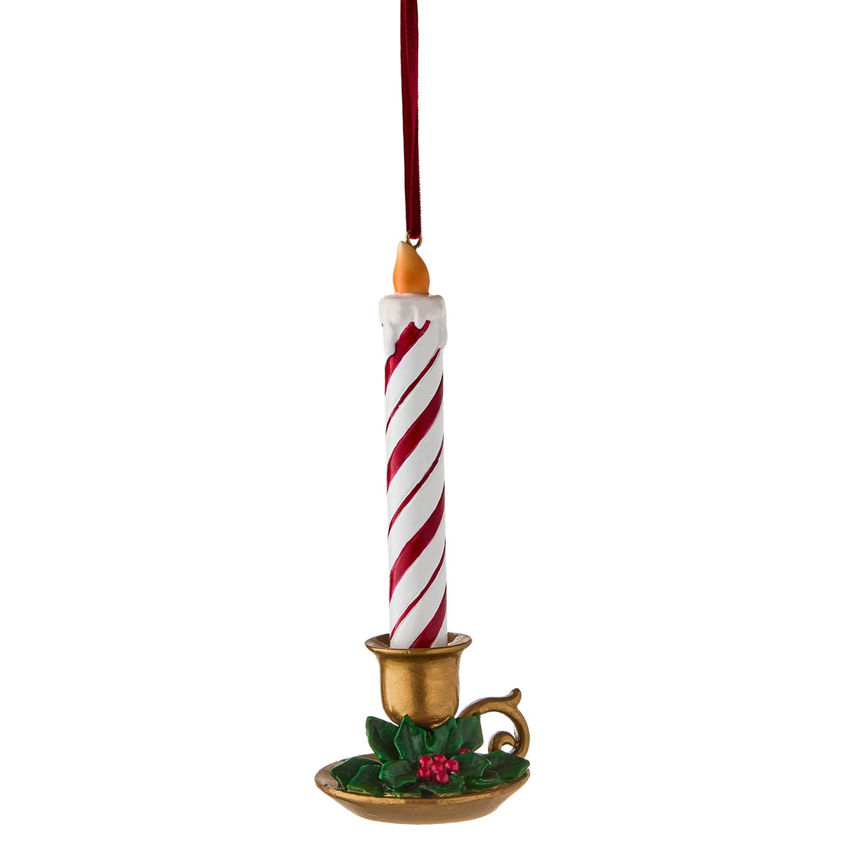 Red and White Stripe Candle Christmas Ornament, 6", by Holiday Time