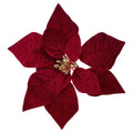 Red and Gold Velvet-Feel Poinsettia Christmas Clip Ornament, 11", by Holiday Time