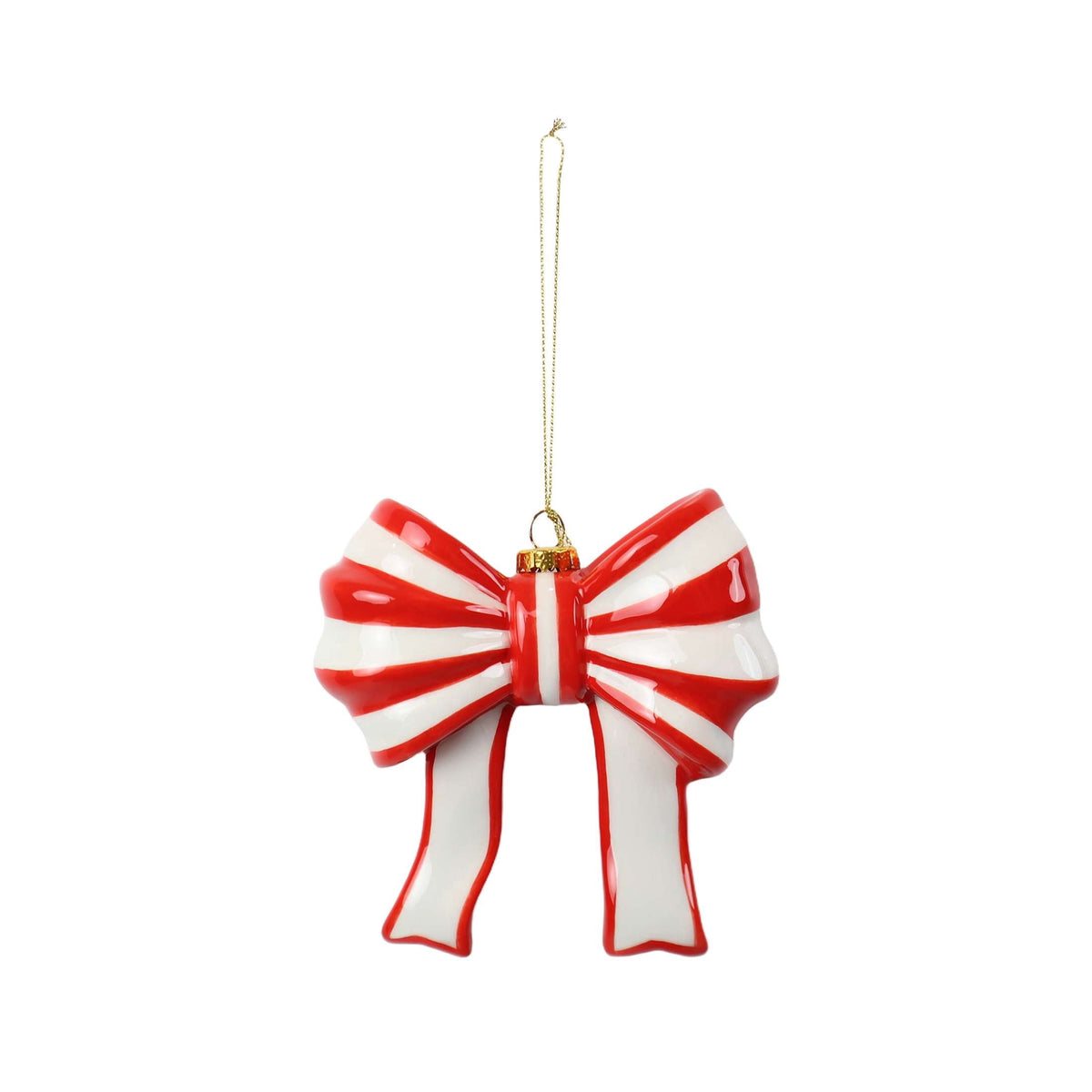Red and White Stripe Bow Christmas Ornament, 4.5", by Holiday Time