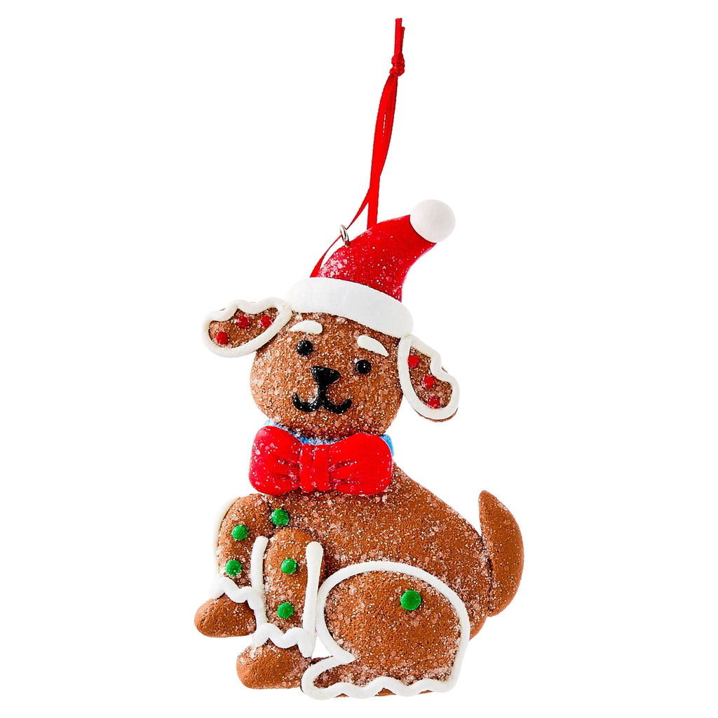 Multicolor Clay Dough Gingerbread Dog with Hat Christmas Ornament, 4.5", by Holiday Time