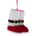 Red and White Velvet Santa Boots Christmas Ornament, 3.5", by Holiday Time