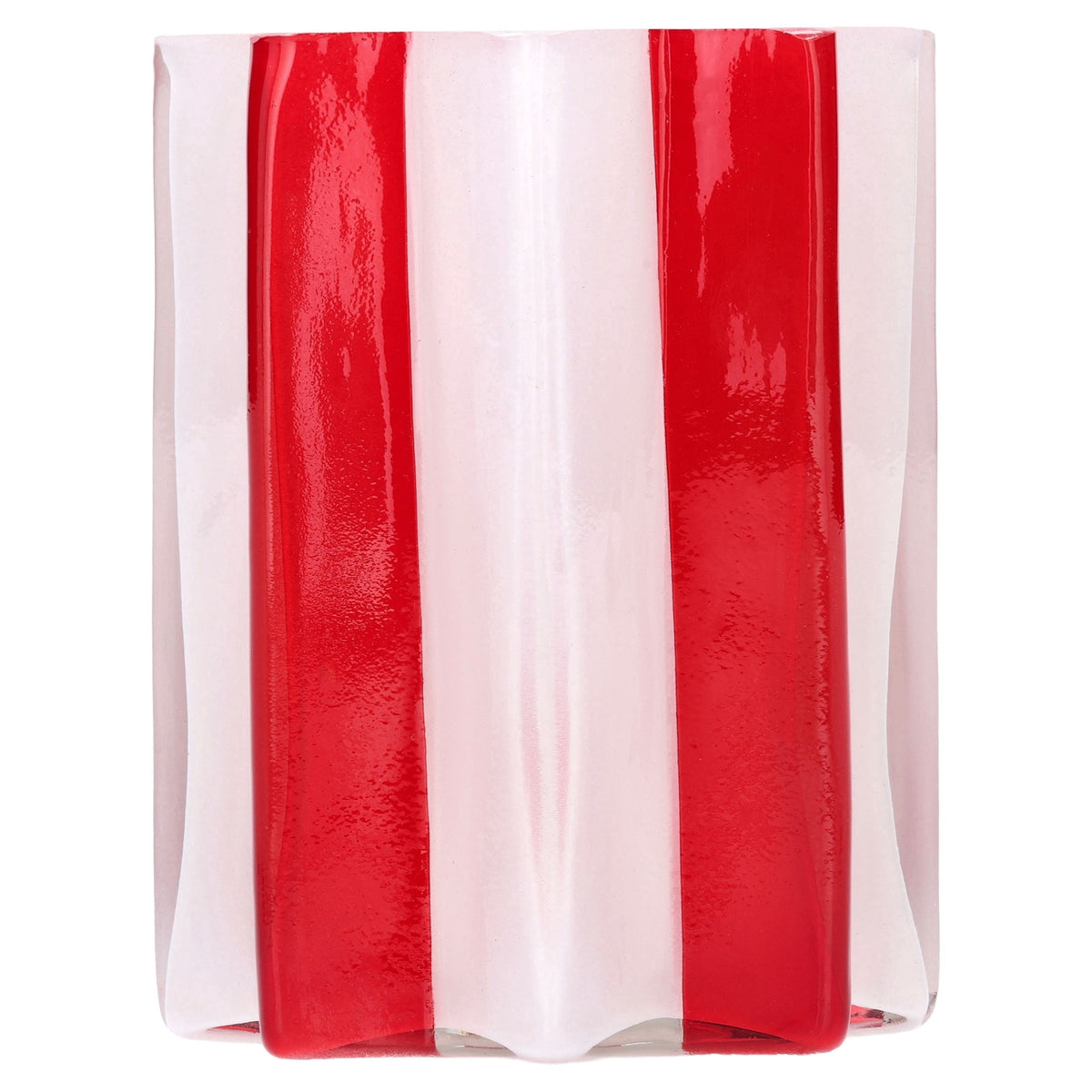 Red and White Glass Christmas Tealight Candle Holder, 4.5", by Holiday Time