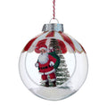 Red and White Santa Bottle Brush Tree Scene Ball Christmas Ornament, 4", by Holiday Time