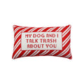 Holiday Time Festive Red White Stripe Lumbar Pillow for Christmas Decor