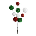 Red/Green/White Tinsel Ball Christmas Clip Ornament, 9.3", by Holiday Time