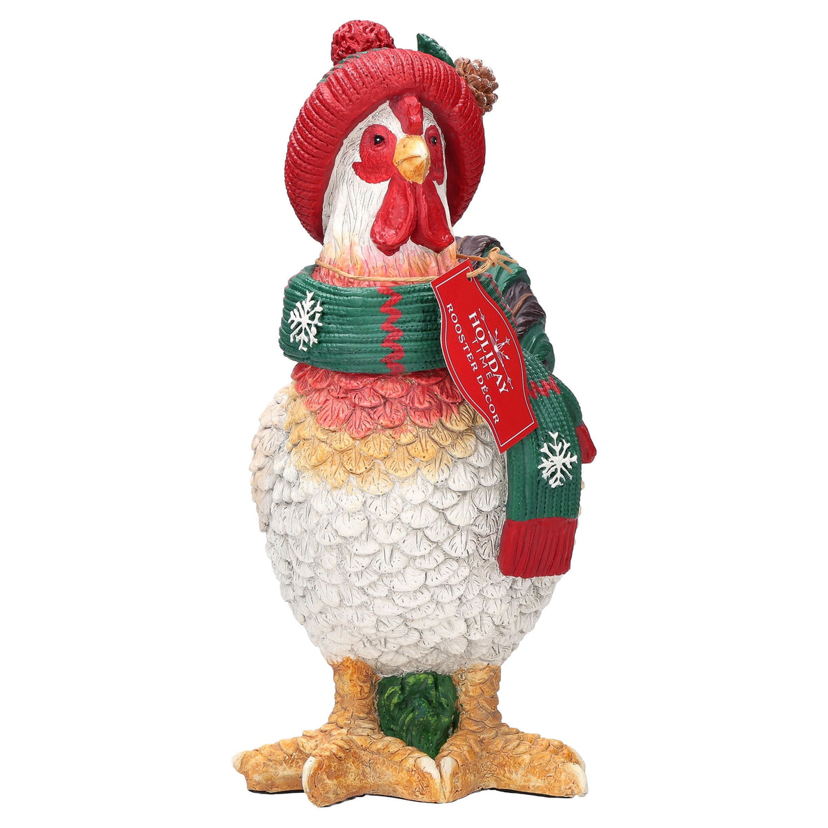 Rooster with Hat and Scarf Christmas Decoration, Multicolor, 10", by Holiday Time