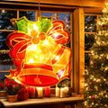 RXIRUCGD Christmas Window Hanging Lights Decorations, Christmas Window Lights with Suction Cup, Battery Operated Hanging Christmas Window Lights Indoor for Xmas Tree Fireplace Door Window Decor