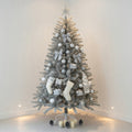 Resenkos 6-Ft Artificial Christmas Tree with Warm White LED Lighting - Silver