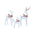 Indoor/Outdoor Light-Up Mesh 2D Deer Family Christmas Decoration with 120 LED Lights, Cool White, Set of 3, by Holiday Time
