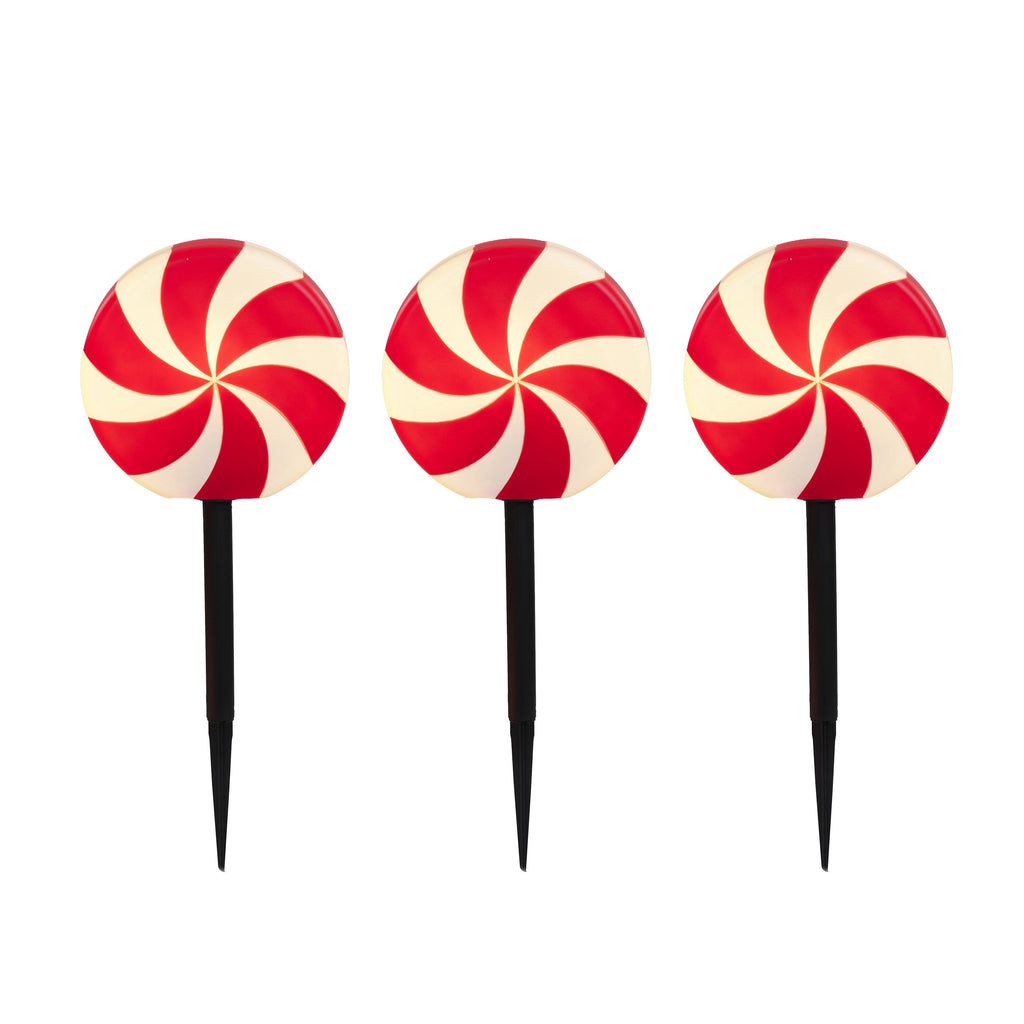 Indoor/Outdoor LED Christmas Candy Pathway Lights, Warm White, Set of 3, by Holiday Time