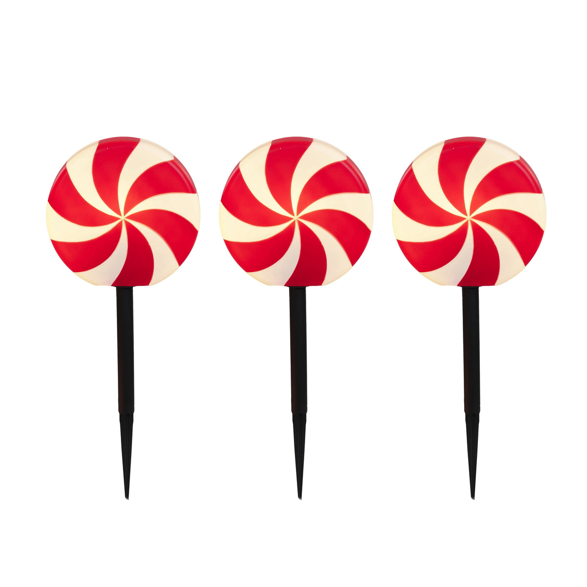 Indoor/Outdoor LED Christmas Candy Pathway Lights, Warm White, Set of 3, by Holiday Time