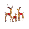 Indoor/Outdoor Light-Up Glitter Deer Family Christmas Decoration with 210 LED Lights, Warm White, Set of 3, by Holiday Time