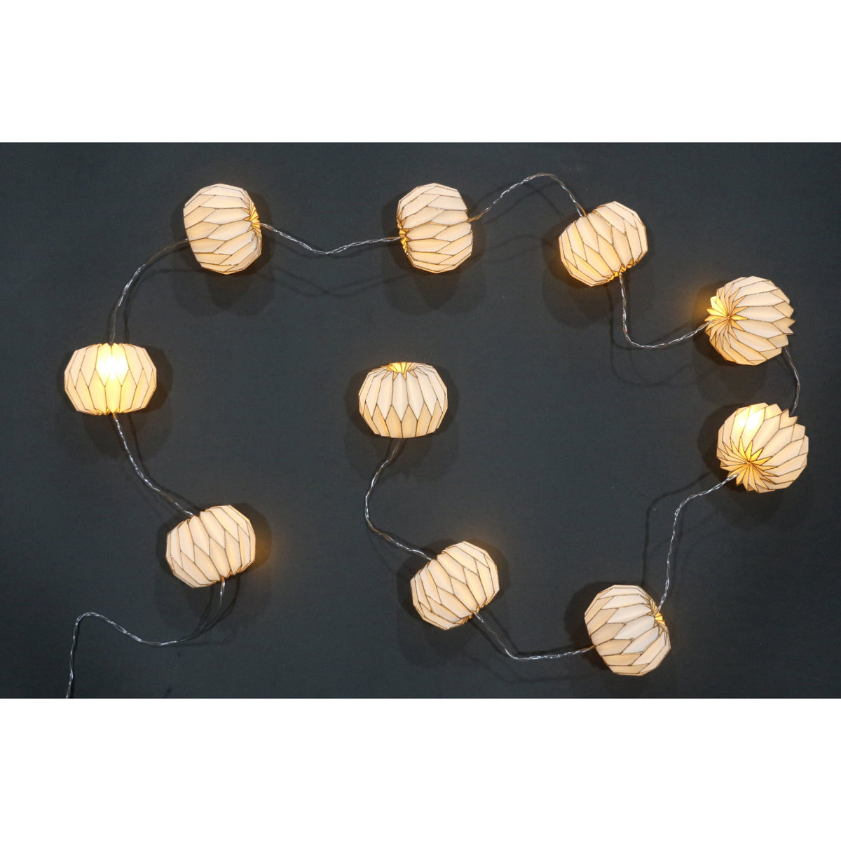 Indoor Battery-Operated LED Paper Ornament Christmas Garland, White, 8.2', by Holiday Time