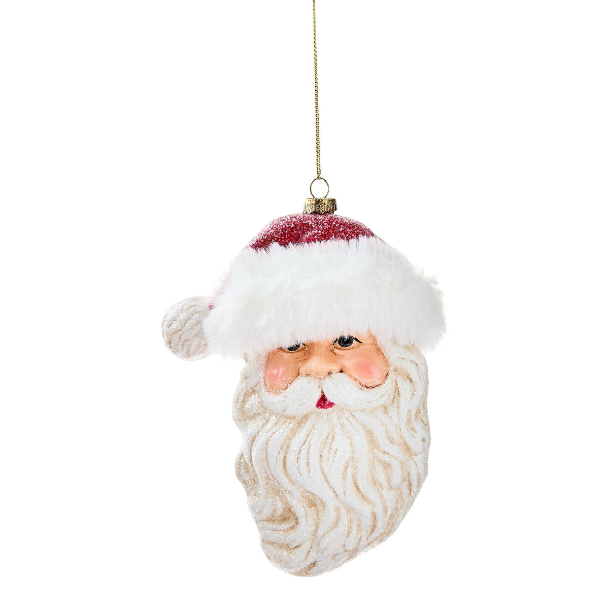 Red and White Glitter Santa Christmas Ornament, 6.5", by Holiday Time