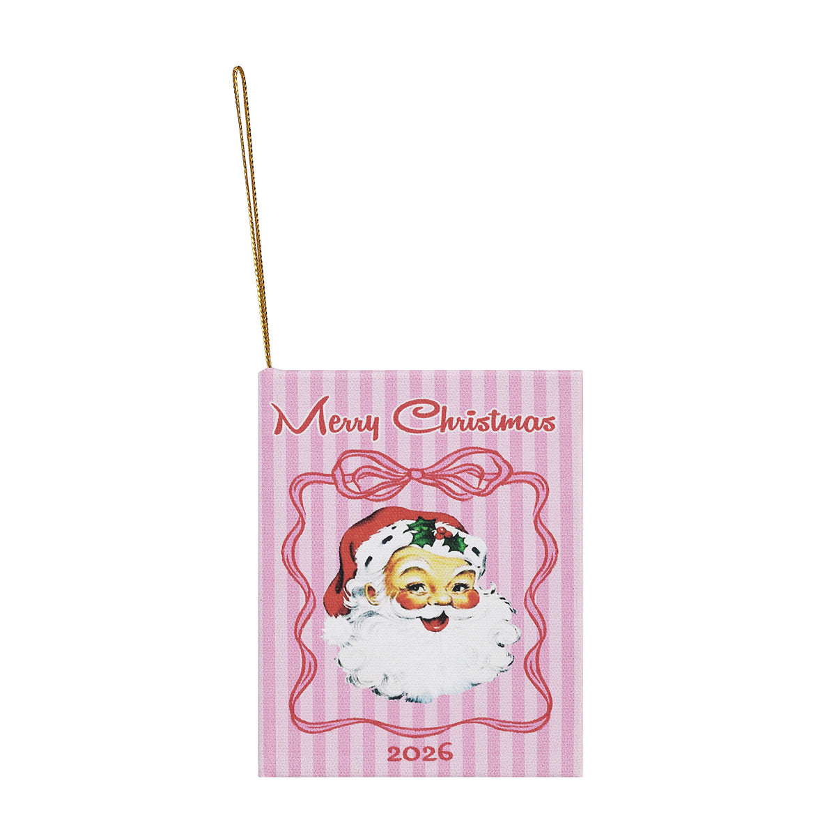 Mr. Christmas Santa Storybook Ornament, Pink