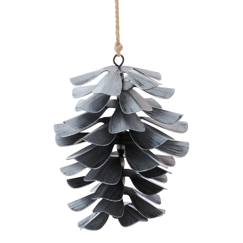 Silver Metal Pinecone Christmas Ornament, 4.3", by Holiday Time