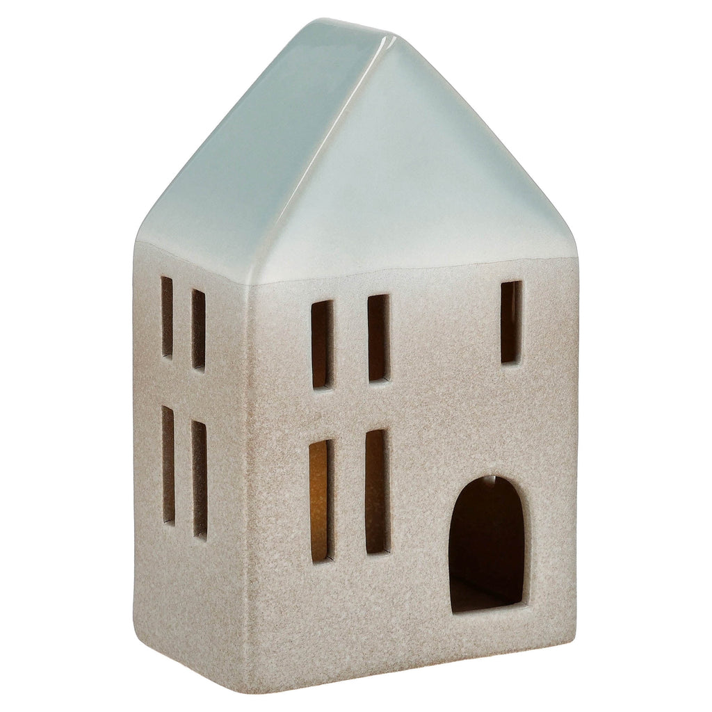 Light-Up LED Ceramic House Christmas Decoration, Gray, 6.3", by Holiday Time