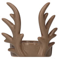 Small Brown Stoneware Antler Christmas Candle Holder, 3", by Holiday Time