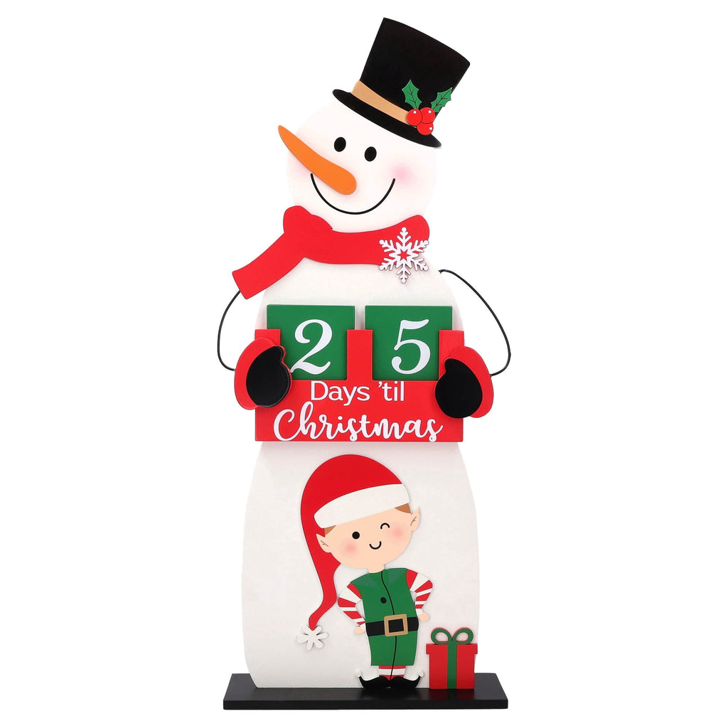 Snowman and Elf Advent Calendar Christmas Decoration, Multicolor, 22", by Holiday Time