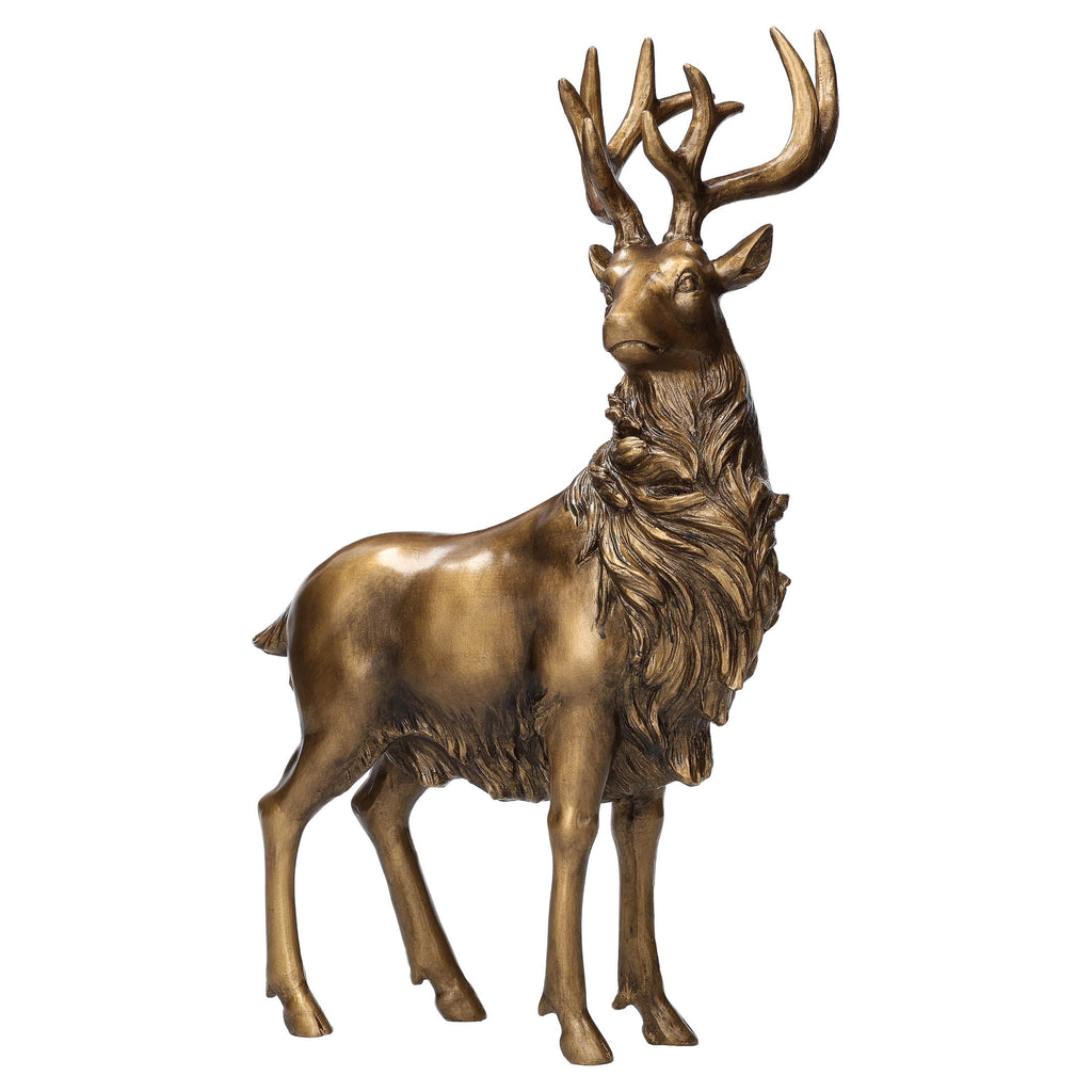 Standing Deer Christmas Decoration, Gold, 15.5", by Holiday Time