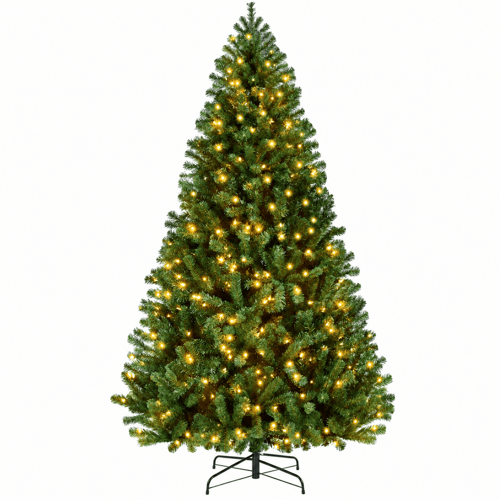 SUGIFT 6ft Premium Pre-Lit Christmas Tree with 250 Warm Lights, Green