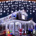 Scidweet Christmas Icicle String Lights, 33ft 400 LED Fairy Twinkle Lights 8 Modes Plug in Light for Holiday Wedding Party Home Indoor Outdoor Decoration, Cool White