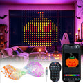 SuperRGB Smart Curtain Lights,400 LED 9.8ft x 9.8ft APP & Remote Control Color Changing RGB Dynamic DIY Fairy String Lights for Bedroom Backdrop Wall Window Decor