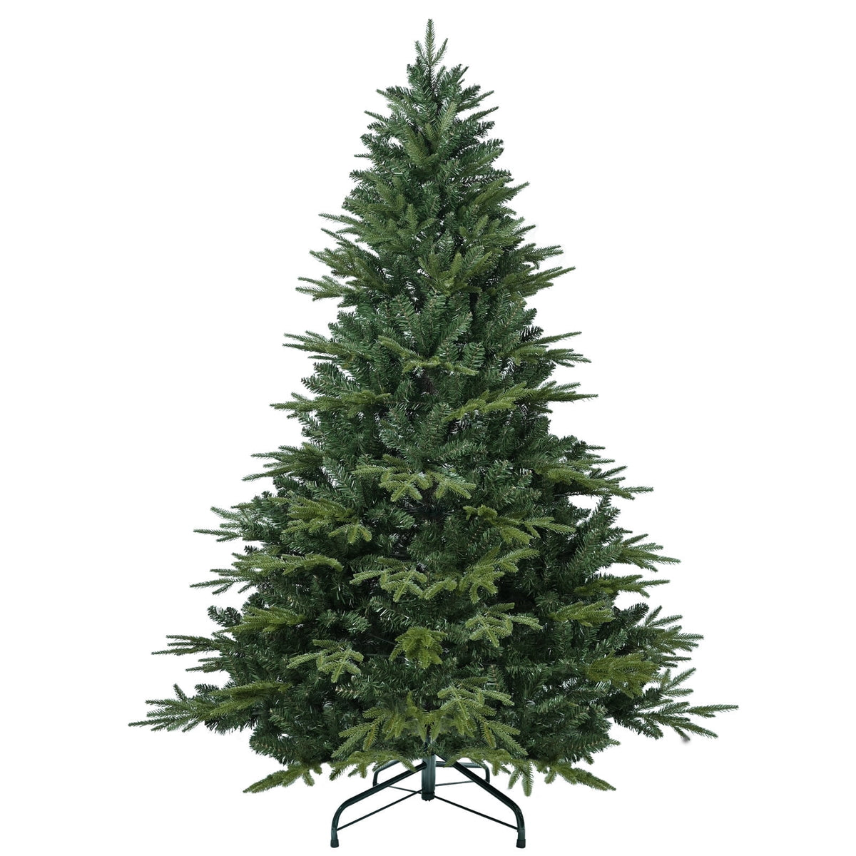 Soilhill Unlit Artificial Full Christmas Tree 6.5FT with 2356 PE PVC Tips, Premium Holiday Xmas Tree with Metal Hinges & Foldable Base for Home Office Party, Green