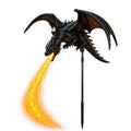 Solar Dragon Breathing Fire Garden Light, IP65 Waterproof Flying Dragon Flame Stake Light for Pathway,Lawn,Patio and Yard Decor