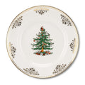 Spode Christmas Tree Gold Dinner Plate, 10.5-Inch Porcelain Dinner & Appetizer Plate, Holiday-Themed Serving Plate, Microwave & Dishwasher Safe, Festive Collectible Seasonal Dining Plate
