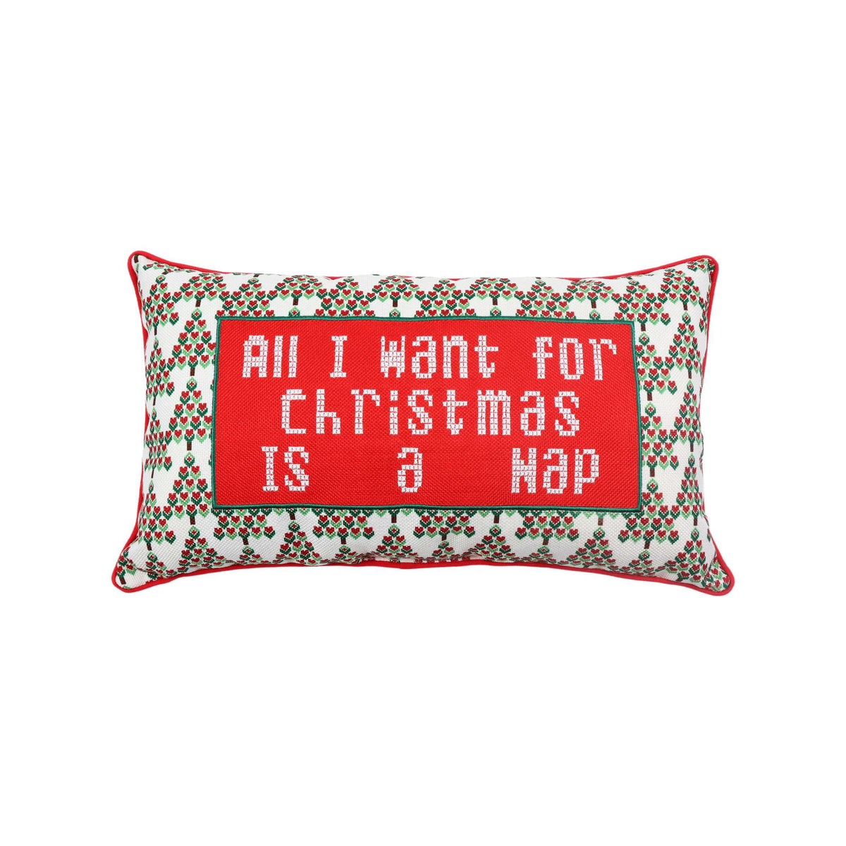 Holiday Time Christmas Lumbar Pillow With Festive Design
