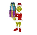 Gemmy 3D Holiday Lighted Tinsel Sculpture Grinch w/Present Stack Dr. Seuss, Multicolored