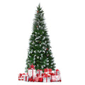Topbuy 5'Artificial Pencil Christmas Tree Snow Flocked Tree w/ Pine Cones and Metal stand