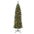 Towallmark 9FT Pre-Lit Artificial Pencil Christmas Tree with 380 Color Changing LED Lights,1153 Branch Tips