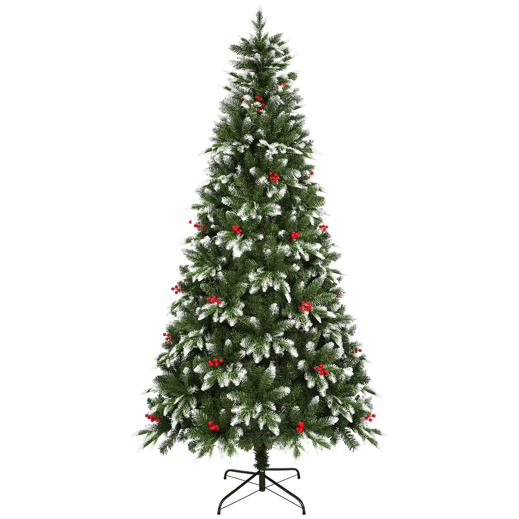Vowella 6ft Artificial Christmas Tree with 500 PE&PVC Mixed Branch Tips, Unlit Hinged Premium Spruce Fake Xmas Trees, Sturdy Base, Green