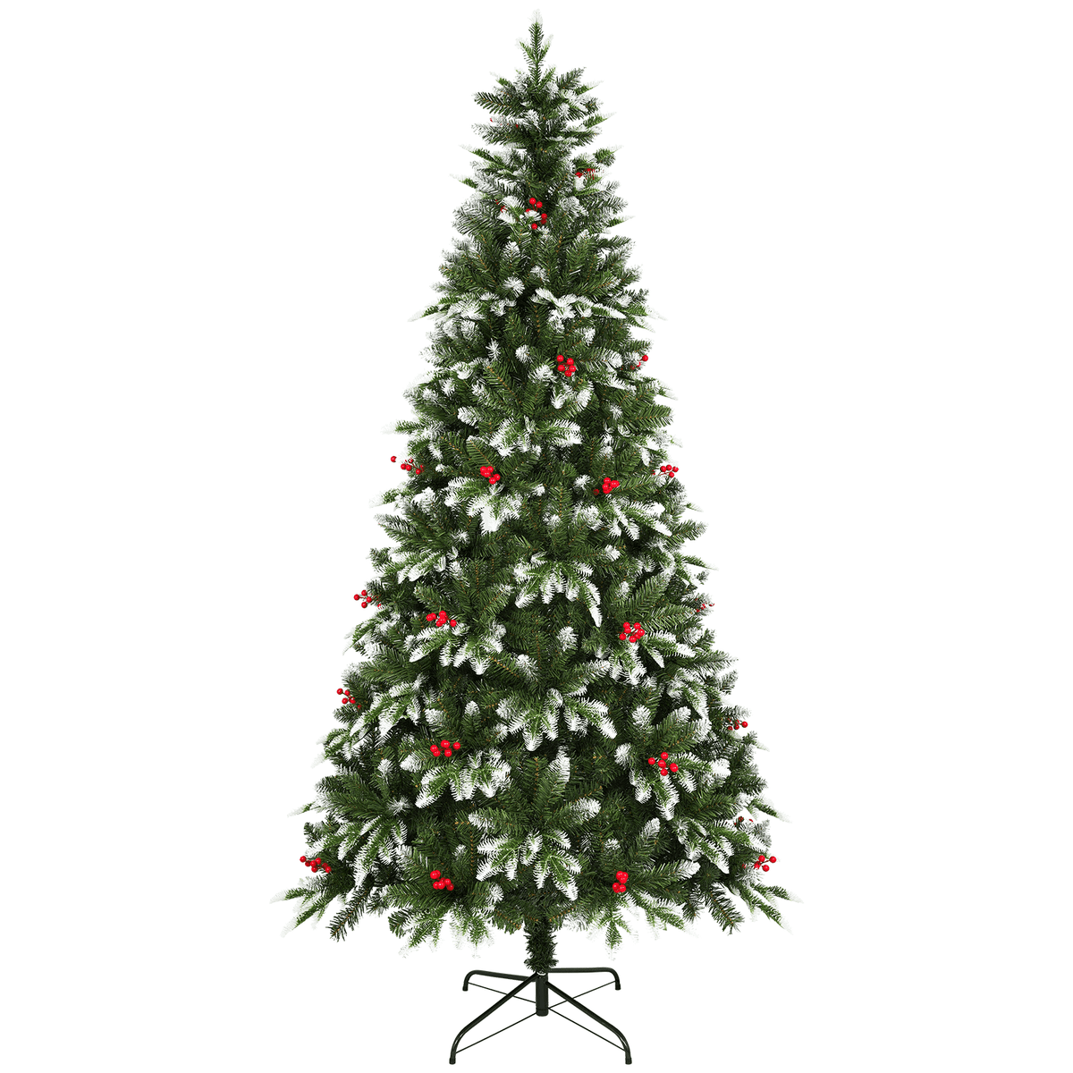 Vowella 6ft Artificial Christmas Tree with 500 PE&PVC Mixed Branch Tips, Unlit Hinged Premium Spruce Fake Xmas Trees, Sturdy Base, Green