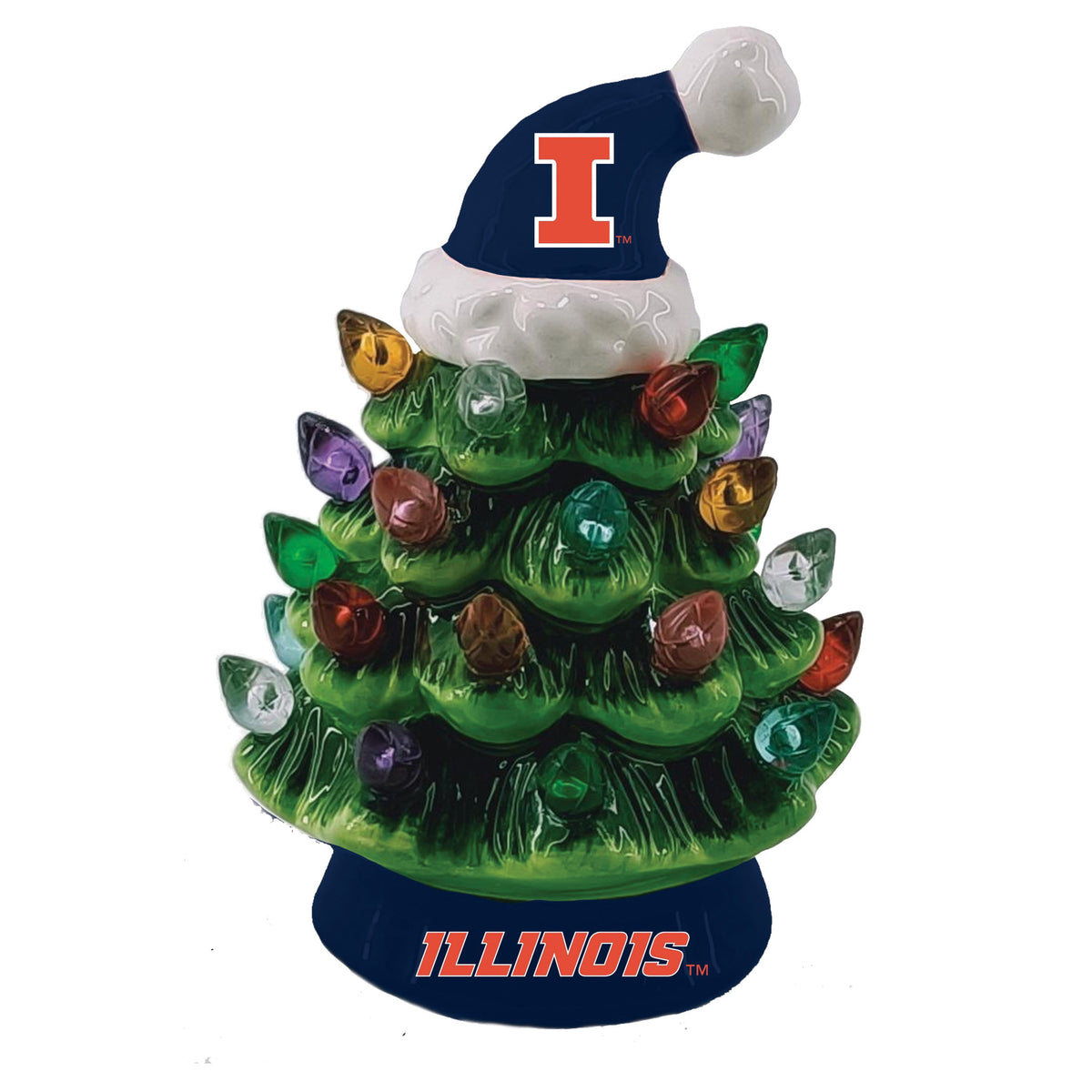 University of Illinois 8" LED Ceramic Christmas Tree