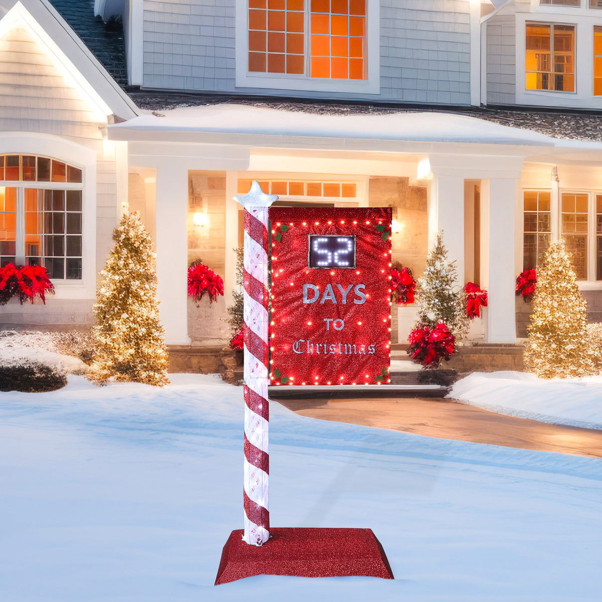VEIKOUS 5ft Lighted Countdown to Christmas Sign W/125 LED Lights and Remote Control for Christmas Decoration