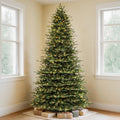 VIVATREES 7.5ft Pre-lit Artificial Christmas Tree Frasier Fir w/ 3325 PVC PE Hinged Branch Tips 450 Multi Color LED Lights Foldable Base